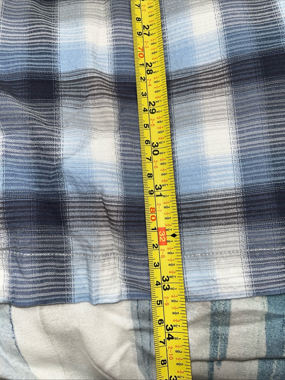 Van Heusen Light Blue and White Plaid Button-Down Shirt 4XL - Picture 6 of 8